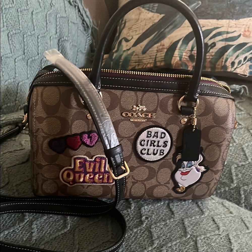Coach Brown Satchel with Fun Patches